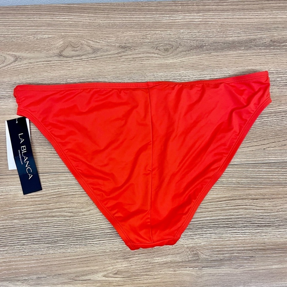 La Blanca NEW Island Goddess Solid Bikini Bottoms in Watermelon Size 14 - Picture 4 of 4